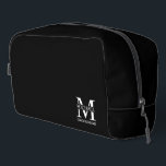 Personalized Groomsman's Name and Monogram Dopp Kit<br><div class="desc">Classic Personalized Groomsmen Gifts
featuring personalized groomsman's monogram,  name and title in white classic serif font style on black background.

Also perfect for best man,  father of the bride and more.</div>