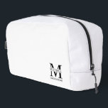 Personalized Groomsman's Name and Monogram Dopp Kit<br><div class="desc">Classic Personalized Groomsmen Gifts
featuring personalized groomsman's monogram,  name and title in black classic serif font style on white background.

Also perfect for best man,  father of the bride and more.</div>