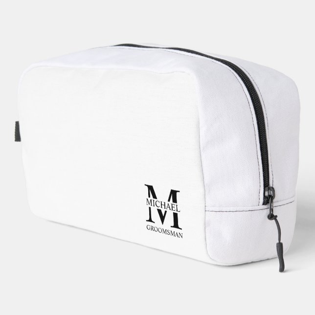 Personalized Groomsman's Name and Monogram Dopp Kit (Right Corner)