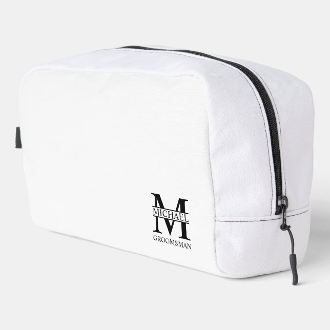 Personalized Groomsman's Name and Monogram Dopp Kit (Right Corner)