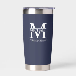 Personalized Groomsman's Name and Monogram Insulated Tumbler