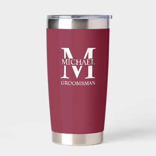 Personalized Groomsman's Name and Monogram Insulated Tumbler