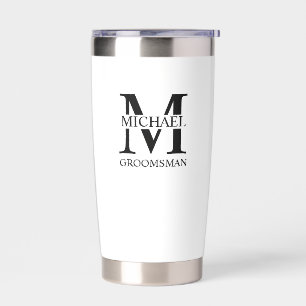 Personalized Groomsman's Name and Monogram Insulated Tumbler