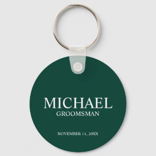 Personalized Groomsman's Name and Monogram Keychain