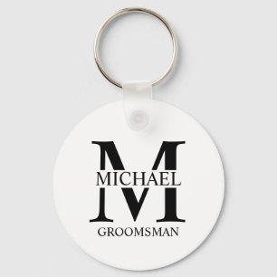 Personalized Groomsman's Name and Monogram Keychain