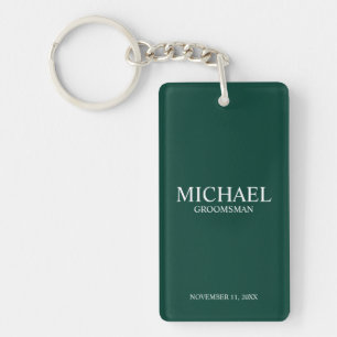 Personalized Groomsman's Name and Monogram Keychain