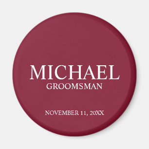 Personalized Groomsman's Name and Monogram Magnet