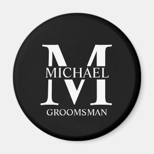 Personalized Groomsman's Name and Monogram Magnet