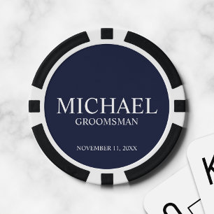 Personalized Groomsman's Name and Monogram Poker Chips
