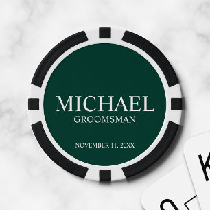 Personalized Groomsman's Name and Monogram Poker Chips