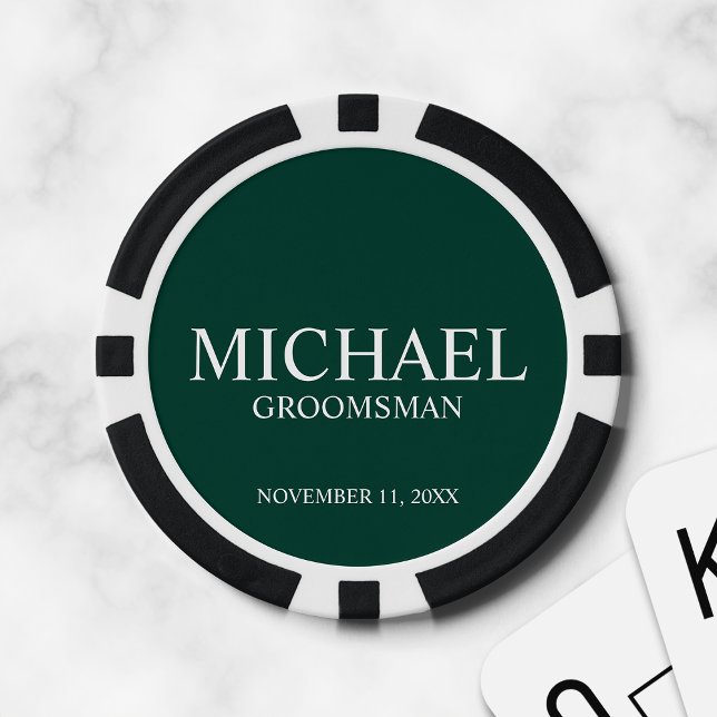 Personalized Groomsman's Name and Monogram Poker Chips (Creator Uploaded)