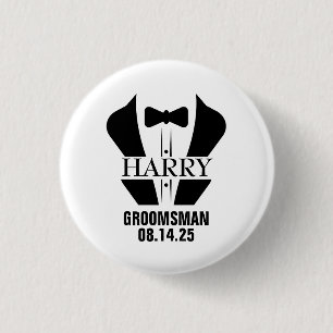 Personalized Groomsmen Gifts 1 Inch Round Button