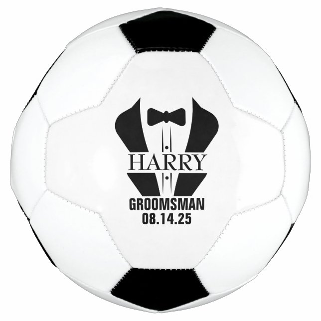 Personalized Groomsmen Gifts Soccer Ball (Front)