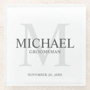 Personalized Groomsmen Glass Coaster
