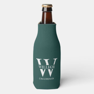 Personalized Groomsmen Monogram & Name Bottle Cooler