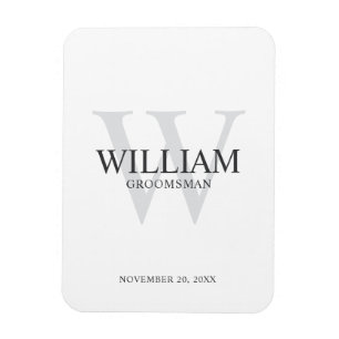 Personalized Groomsmen Monogram & Name Magnet