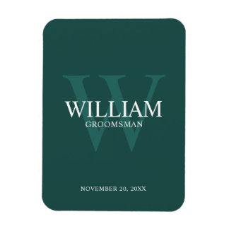 Personalized Groomsmen Monogram & Name Magnet