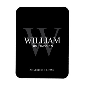 Personalized Groomsmen Monogram & Name Magnet