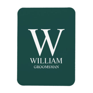 Personalized Groomsmen Monogram & Name Magnet