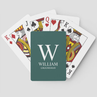 Personalized Groomsmen Monogram & Name Playing Cards