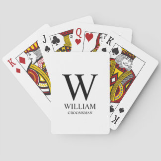 Personalized Groomsmen Monogram & Name Playing Cards