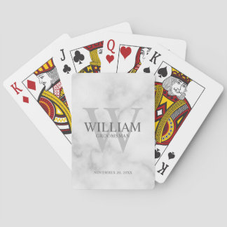 Personalized Groomsmen Monogram & Name Playing Cards