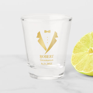 Personalized Groomsmen Tuxedo Shot Glass