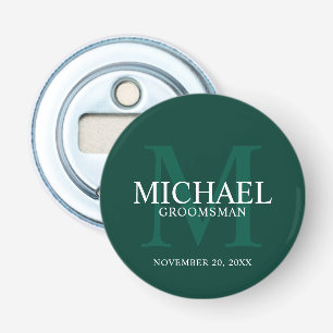 Personalized Groomsmen's name and monogram Bottle Opener