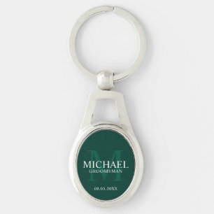 Personalized Groomsmen's name and monogram Keychain