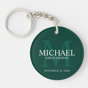 Personalized Groomsmen's name and monogram Keychain