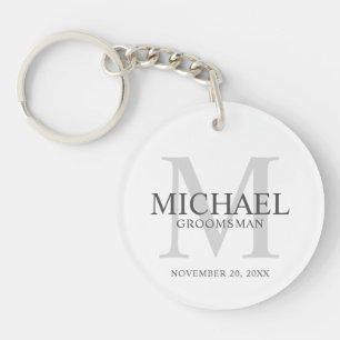 Personalized Groomsmen's name and monogram Keychain