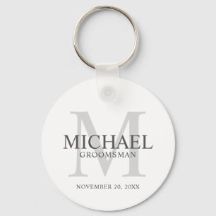 Personalized Groomsmen's name and monogram Keychain