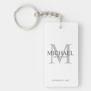 Personalized Groomsmen's name and monogram Keychain