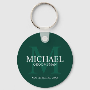 Personalized Groomsmen's name and monogram Keychain