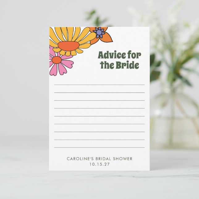 Personalized Groovy Floral Advice For The Bride (Standing Front)