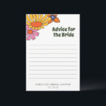 Personalized Groovy Floral Advice For The Bride<br><div class="desc">Give the bride-to-be some groovy guidance with our Personalized 70s Boho Floral Advice for the Bride Card! This retro-inspired card features vibrant floral designs that capture the free-spirited essence of the 70s. Perfect for a boho bridal shower, it allows guests to share their wisdom, tips, and heartfelt wishes for the...</div>