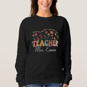 Personalized Groovy Flowers Teacher Custom Gift Sweatshirt