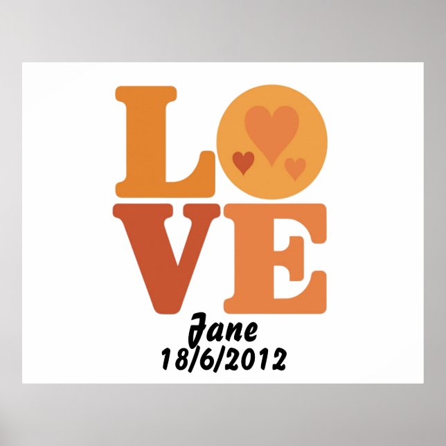 Personalized Groovy Love 70s Valentine Poster (Front)