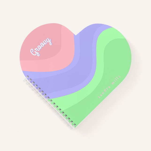 Personalized Groovy Pastel Notebook (Front)