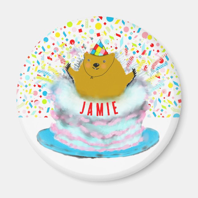 Personalized Groundhog Day Birthday Magnet (Front)