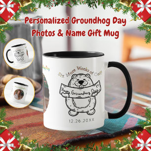 Personalized Groundhog Day Photos & Name Gift Mug