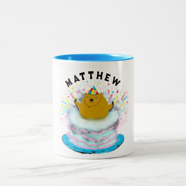 Personalized Groundhog Day Two-Tone Coffee Mug (Center)