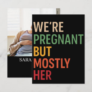 Personalized Growing A Human Pregnancy Announcemen Holiday Postcard