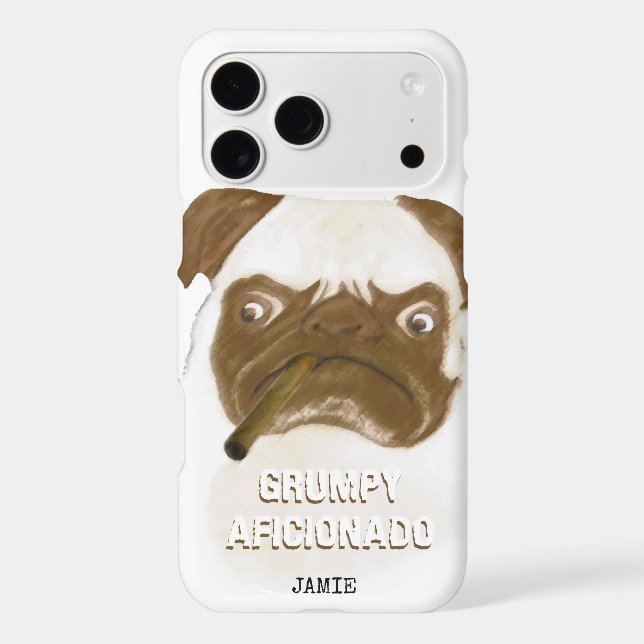 Personalized Grumpy AFICIONADO Puggy Cigar (Back)