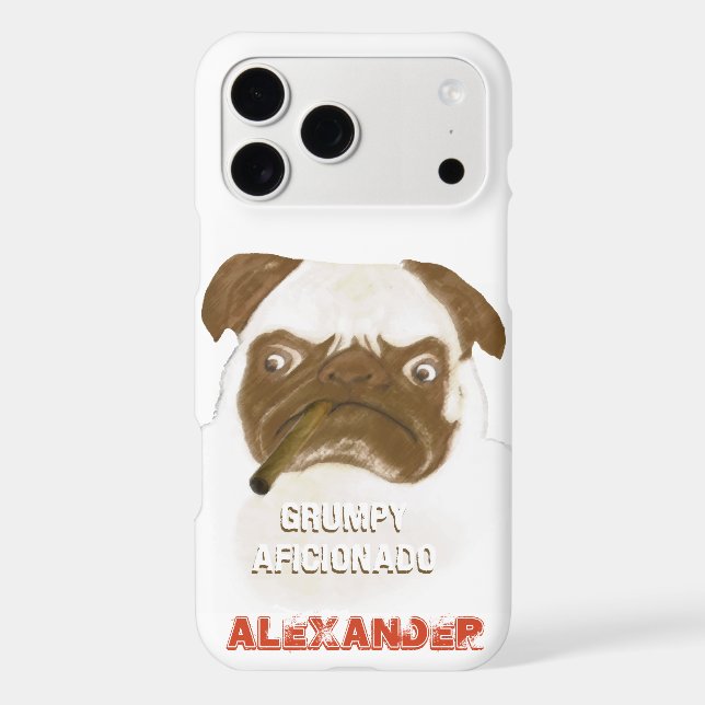 Personalized Grumpy AFICIONADO Puggy Cigar (Back)