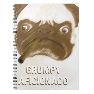 Personalized Grumpy AFICIONADO Puggy Cigar Notebook