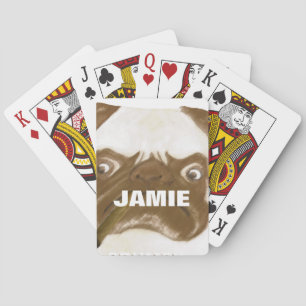 Personalized Grumpy AFICIONADO Puggy Cigar Playing Cards