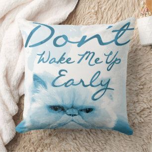 Personalized Grumpy Cat – "Don't Wake Me Up Early" Throw Pillow