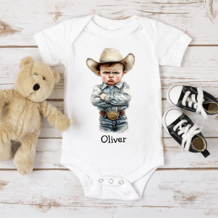 Personalized Grumpy Cowboy Baby Bodysuit