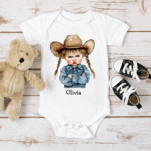 Personalized Grumpy Cowgirl Baby Bodysuit